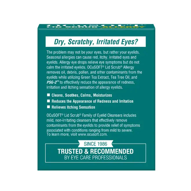 Ocusoft Allergy Lid Wipes 30pk
